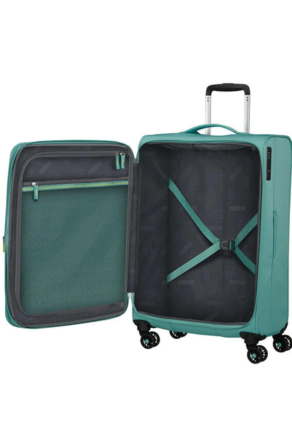 aerospin_nelipyrinen_matk_0-4.webp American Tourister Aerospin Nelipyöräinen matkalaukku M Dusty Turquoise Fashion