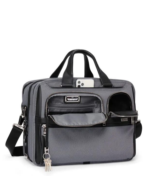 TUMI Alpha X Exp org laptop brief 15" Meteor Grey Clearance
