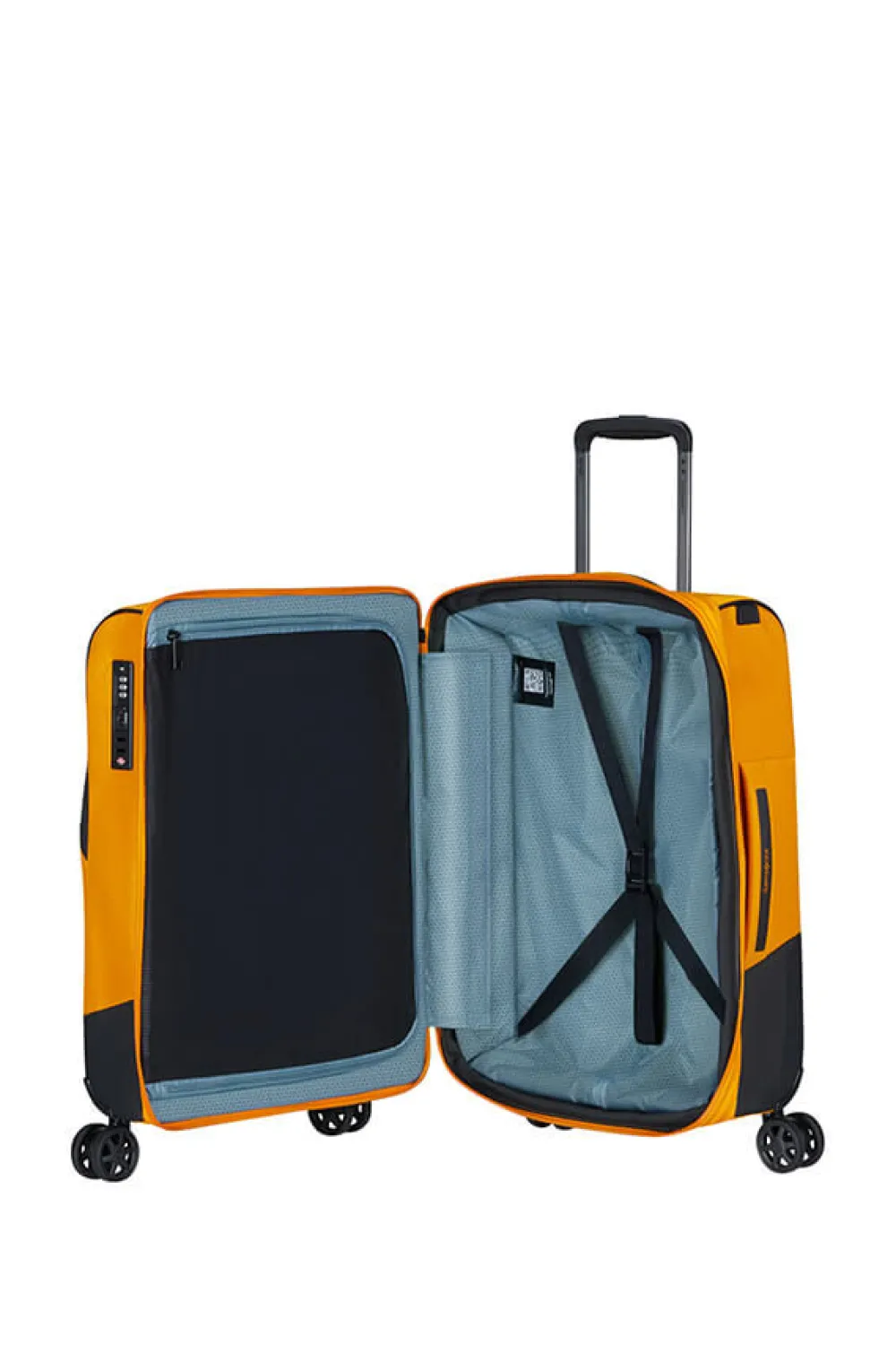 bizgo_trvl_nelipyrinen_ma_0-3.webp Samsonite Biz2go Trvl Nelipyöräinen matkalaukku 55cm Radiant Yellow New