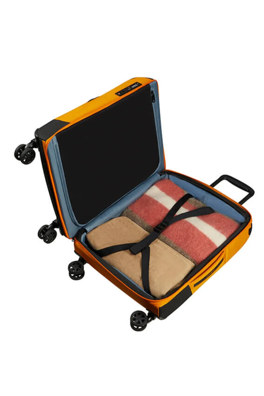 bizgo_trvl_nelipyrinen_ma_1-3.webp Samsonite Biz2go Trvl Nelipyöräinen matkalaukku 55cm Radiant Yellow New