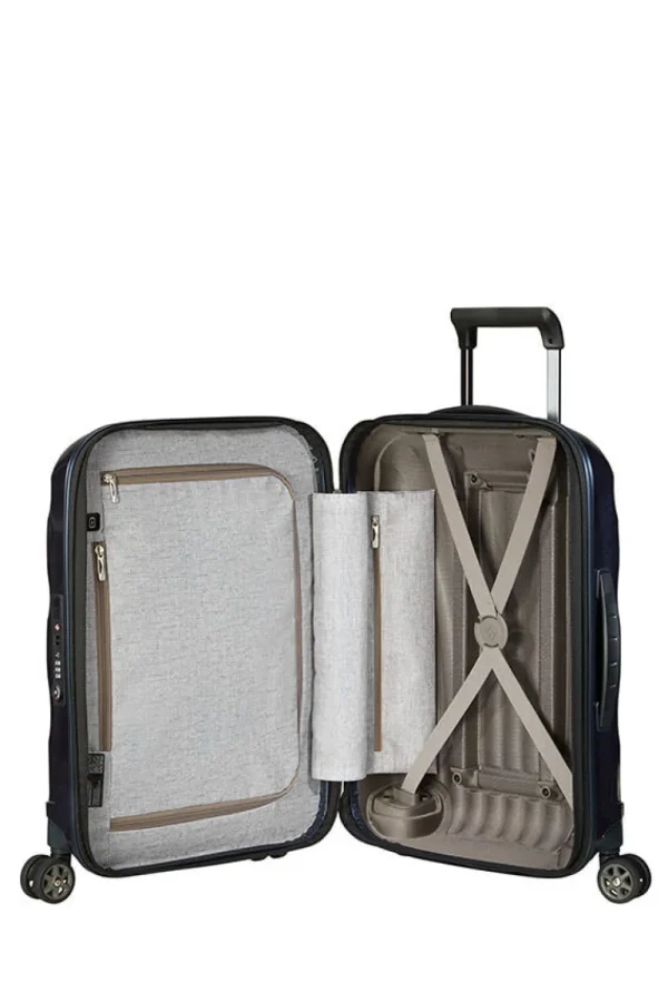 Samsonite C-Lite Nelipyöräinen laajennettava matkalaukku 55cm Midnight Blue New
