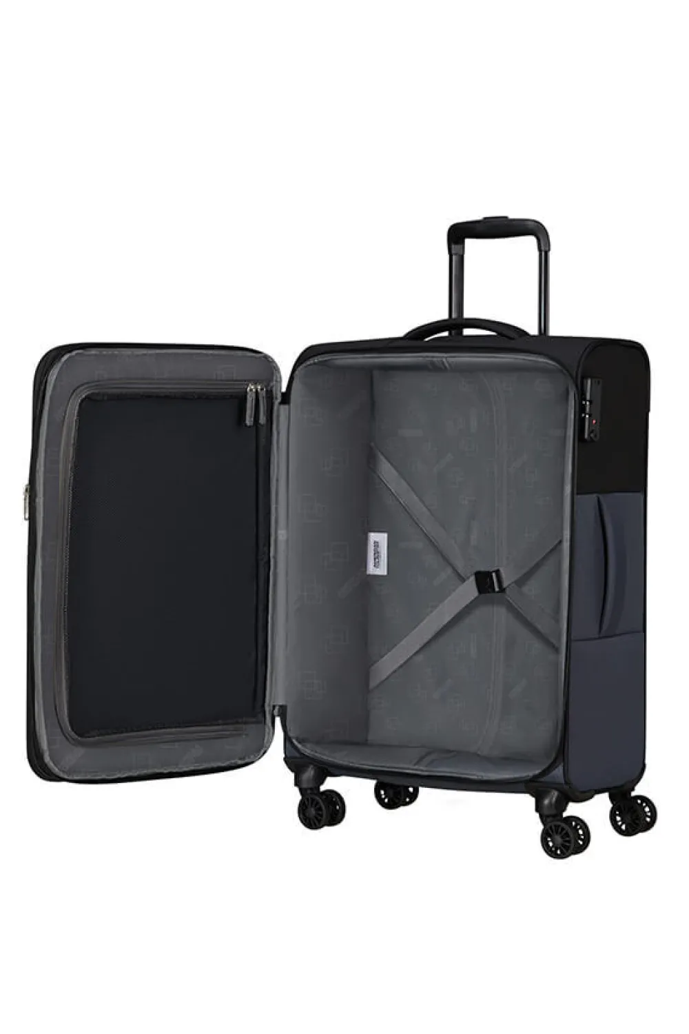 daring_dash_keskikokoinen_0.webp American Tourister Daring Dash Keskikokoinen matkalaukku Black/Grey New