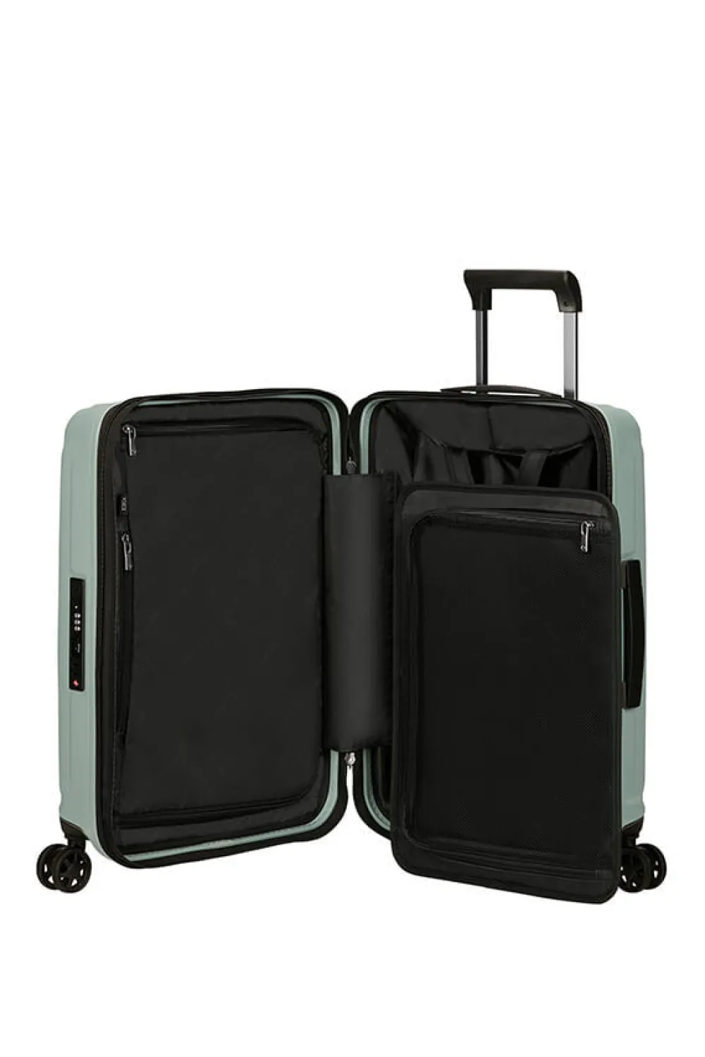 nuon_nelipyrinen_laajenne_1-25.webp Samsonite Nuon Nelipyöräinen laajennettava matkalaukku 55cm Metallic Mineral Green New