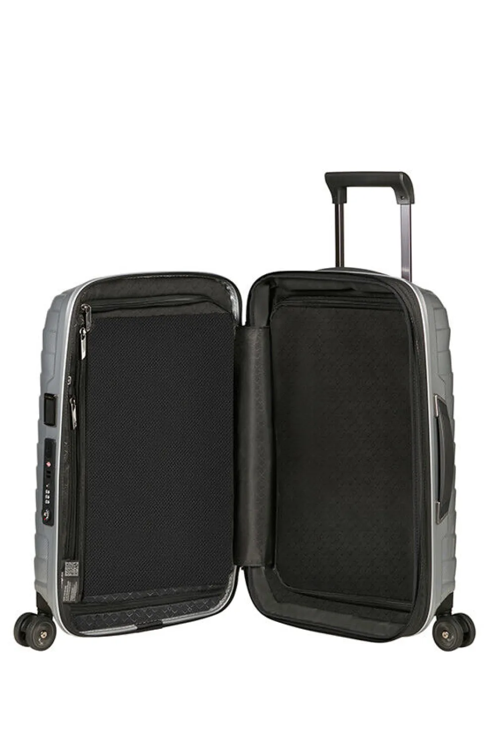 proxis_nelipyrinen_laajen_0-9.webp Samsonite Proxis Nelipyöräinen laajennettava matkalaukku 55cm Silver Fashion