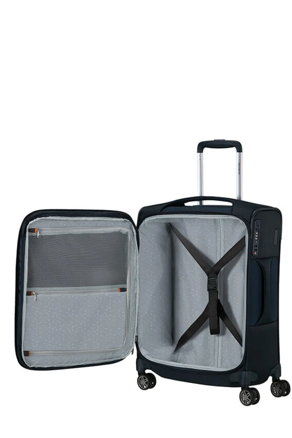 relite_nelipyrinen_laajen_0-1.webp Samsonite Re-Lite Nelipyöräinen laajennettava matkalaukku 55cm Midnight Blue New