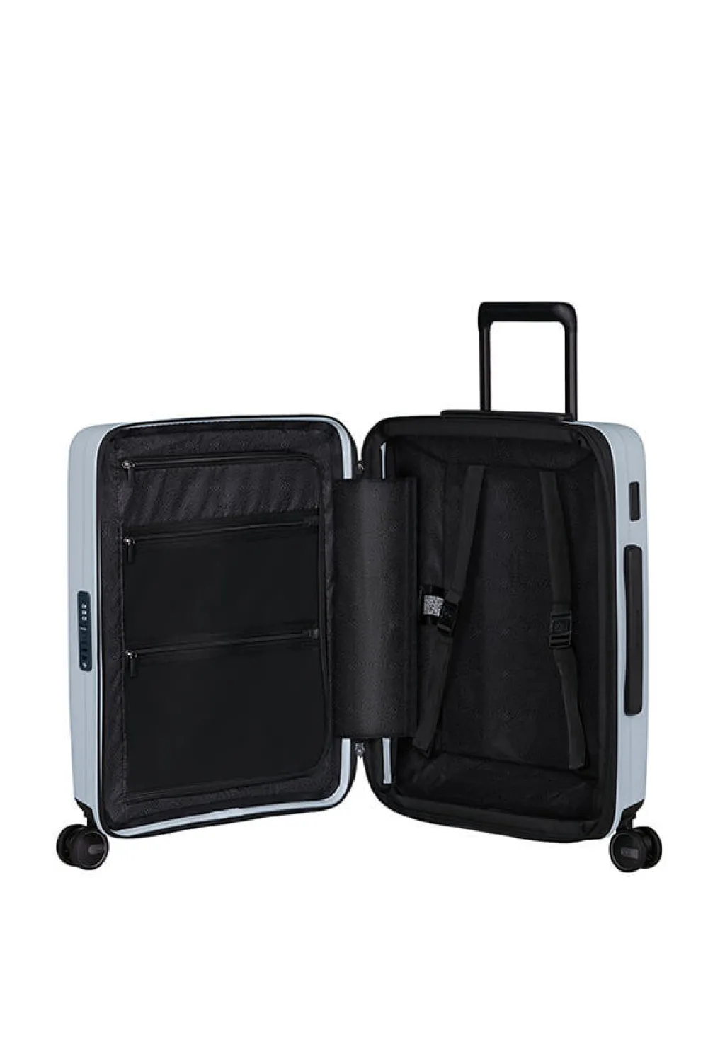 restackd_nelipyrinen_laaj_0-5.webp Samsonite Restackd Nelipyöräinen laajennettava matkalaukku 55cm Glacier Fashion