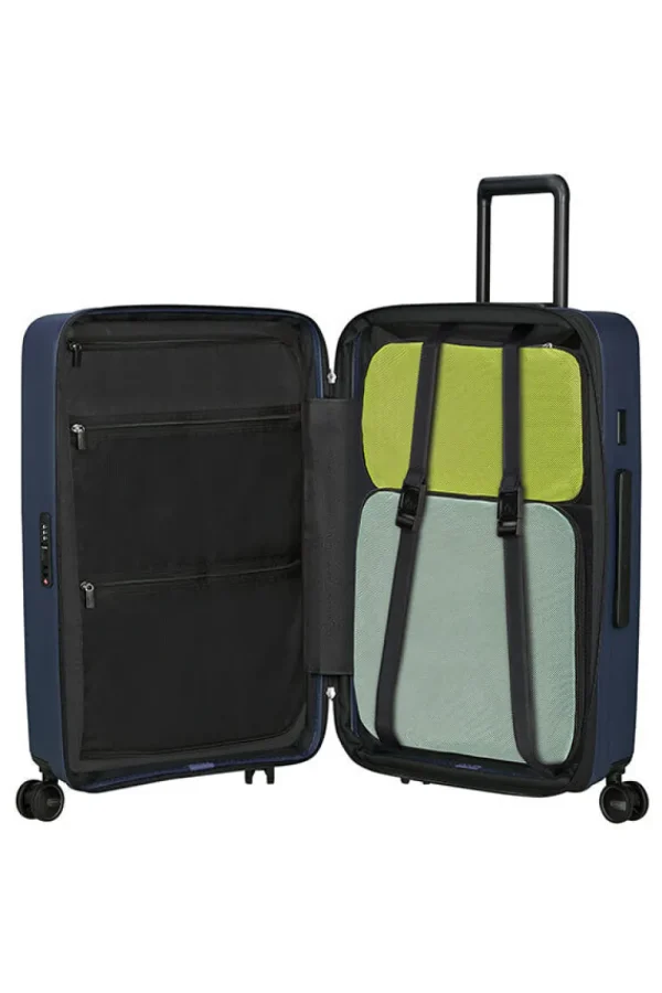 Samsonite Restackd Nelipyöräinen laajennettava matkalaukku 68cm Midnight New
