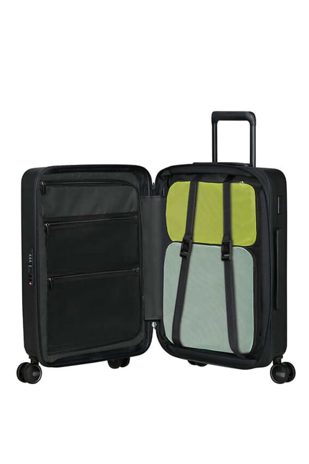 restackd_nelipyrinen_laaj_1.webp Samsonite Restackd Nelipyöräinen laajennettava matkalaukku 55cm Black Discount