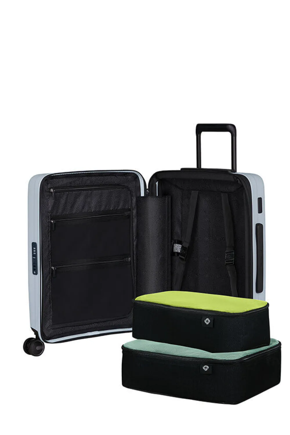 restackd_nelipyrinen_laaj_2-5.webp Samsonite Restackd Nelipyöräinen laajennettava matkalaukku 55cm Glacier Fashion