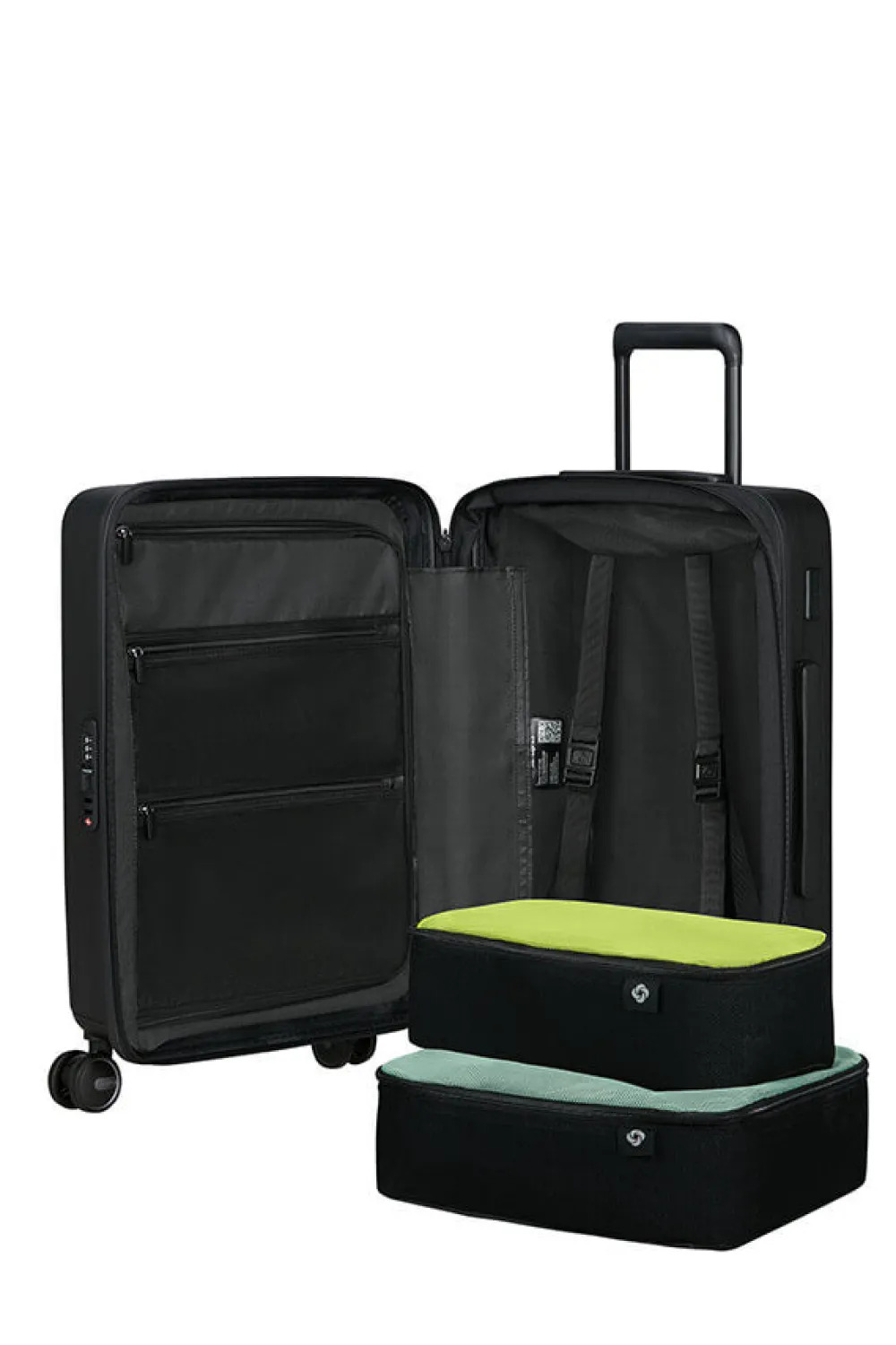 restackd_nelipyrinen_laaj_2.webp Samsonite Restackd Nelipyöräinen laajennettava matkalaukku 55cm Black Discount
