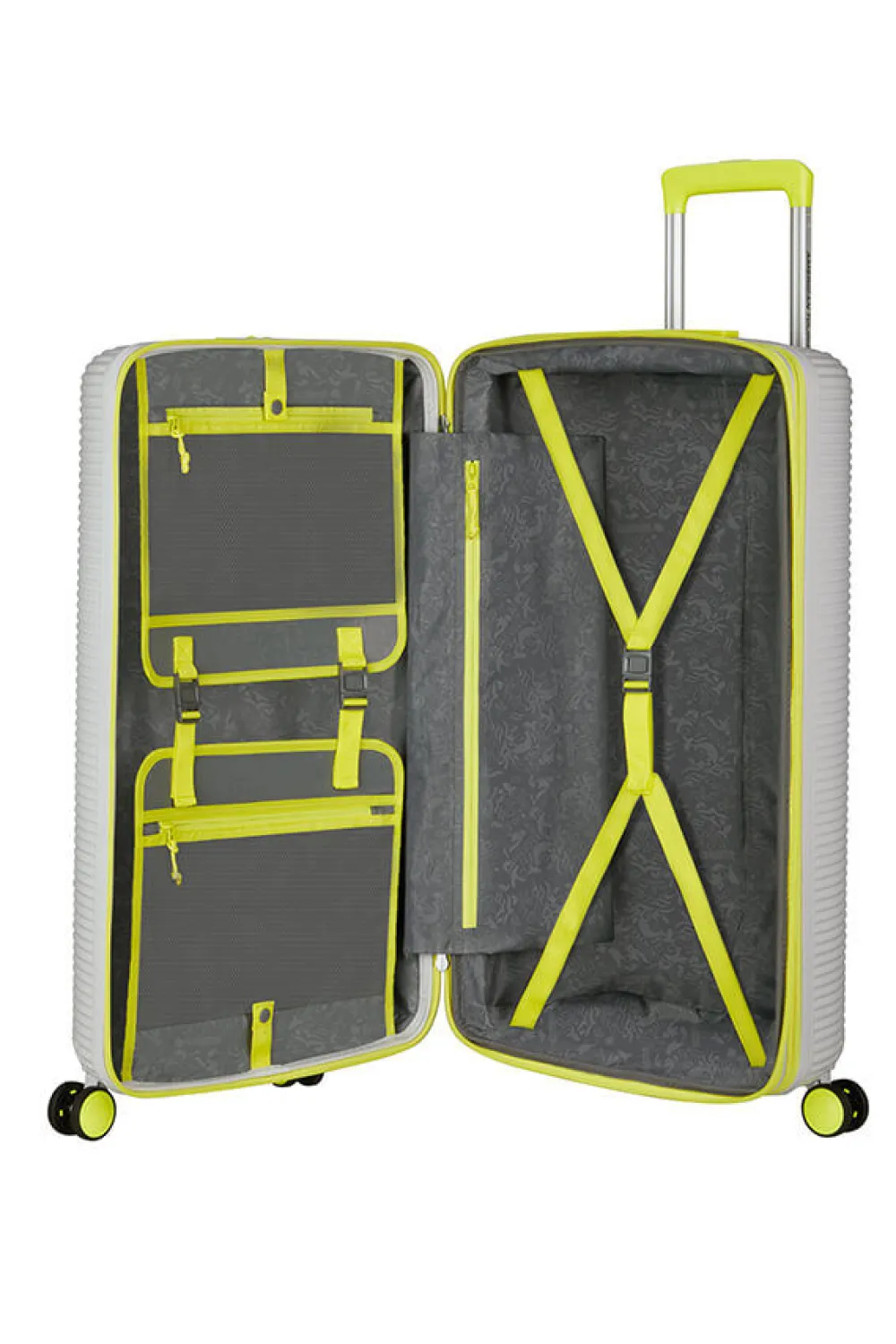 rollio_suuri_matkalaukku_0-1.webp American Tourister Rollio Suuri matkalaukku Light Grey/Lime Discount