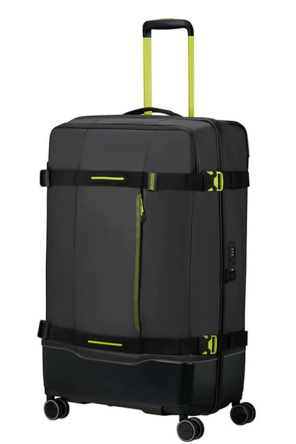 American Tourister Urban Track Suuri matkalaukku Black/Lime Hot